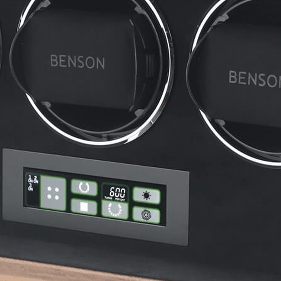 Benson Compact 3 Horloges Wallnut - detail horlogehouder