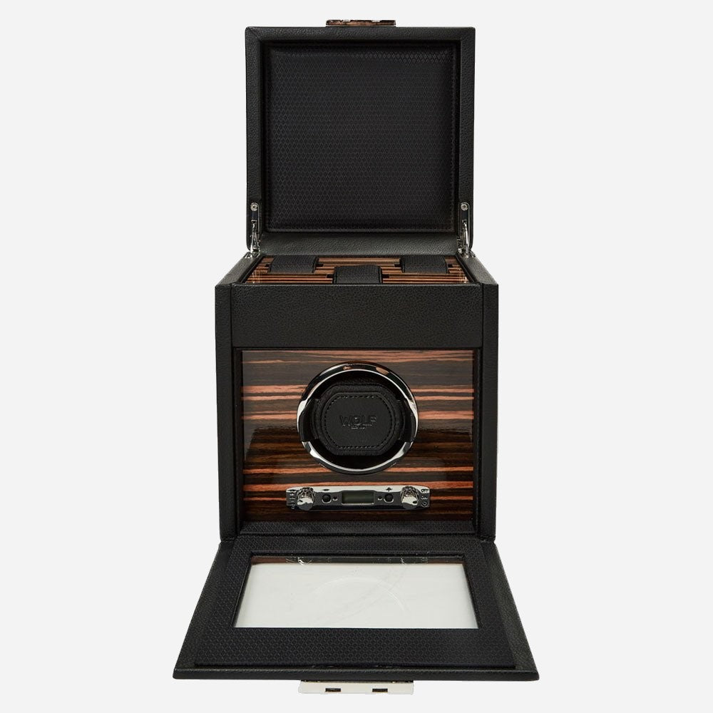 Watch winder met lade Roadster 1 horloge Wolf 1834 - Horlogerieshop.nl