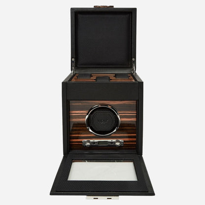 Watch winder met lade Roadster 1 horloge Wolf 1834 - Horlogerieshop.nl