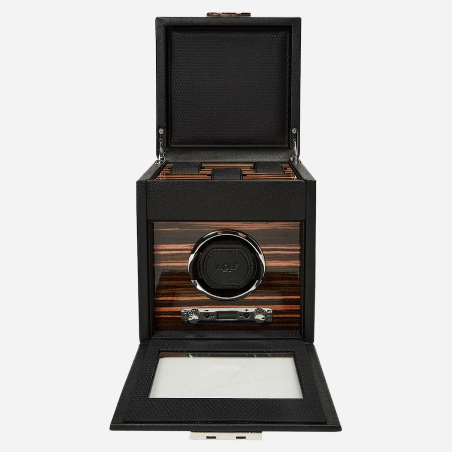 Watch winder met lade Roadster 1 horloge Wolf 1834 - Horlogerieshop.nl