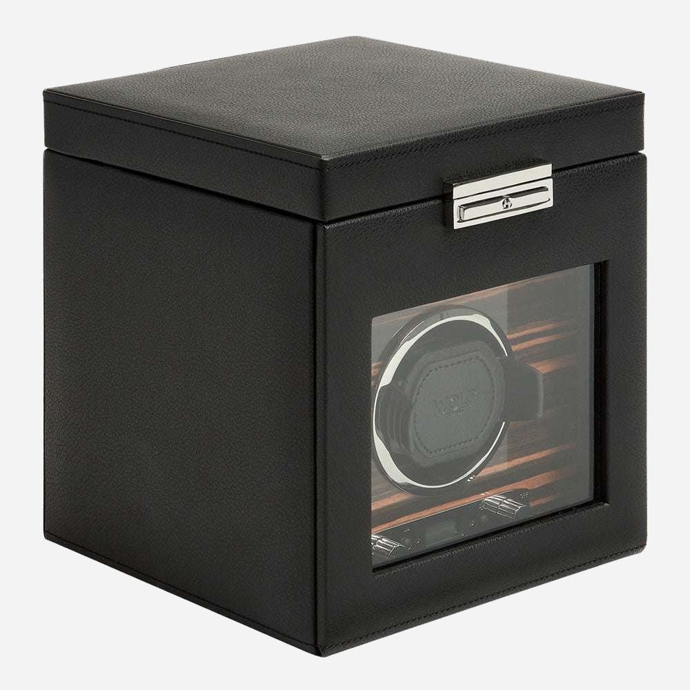 Watch winder met lade Roadster 1 horloge Wolf 1834 - Horlogerieshop.nl