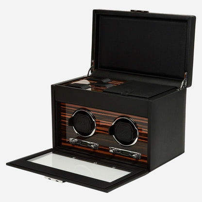 Watch winder met lade Roadster 2 horloges Wolf 1834 - Horlogerieshop.nl