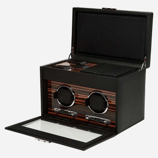 Watch winder met lade Roadster 2 horloges Wolf 1834 - Horlogerieshop.nl