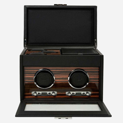 Watch winder met lade Roadster 2 horloges Wolf 1834 - Horlogerieshop.nl
