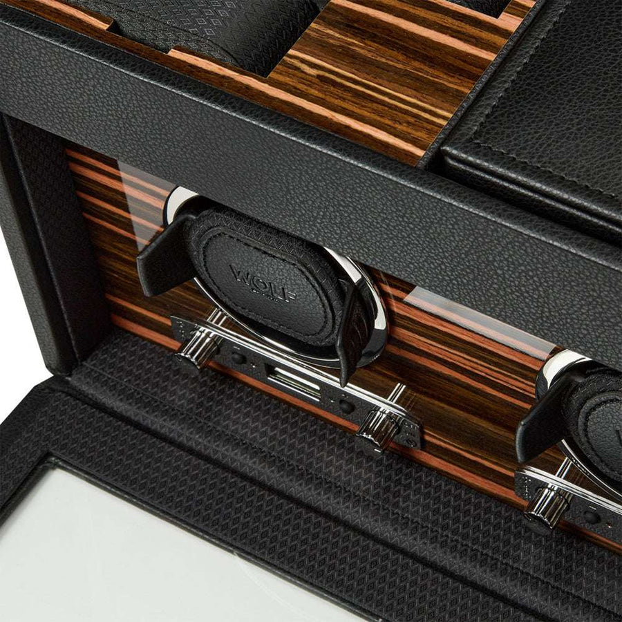 Watch winder met lade Roadster 2 horloges Wolf 1834 - Horlogerieshop.nl