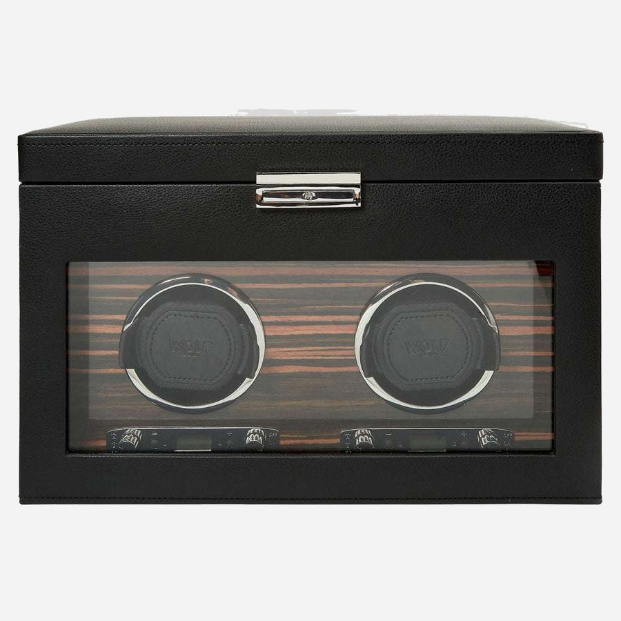 Watch winder met lade Roadster 2 horloges Wolf 1834 - Horlogerieshop.nl