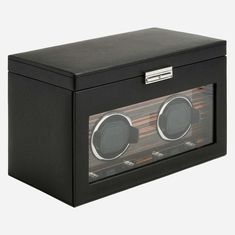 Watch winder met lade Roadster 2 horloges Wolf 1834 - Horlogerieshop.nl