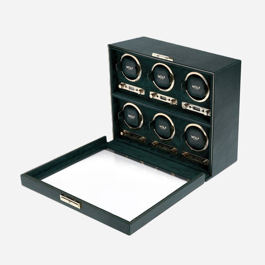 Watch winder British Racing 6 Horloges Wolf 1834 - Horlogerieshop.nl