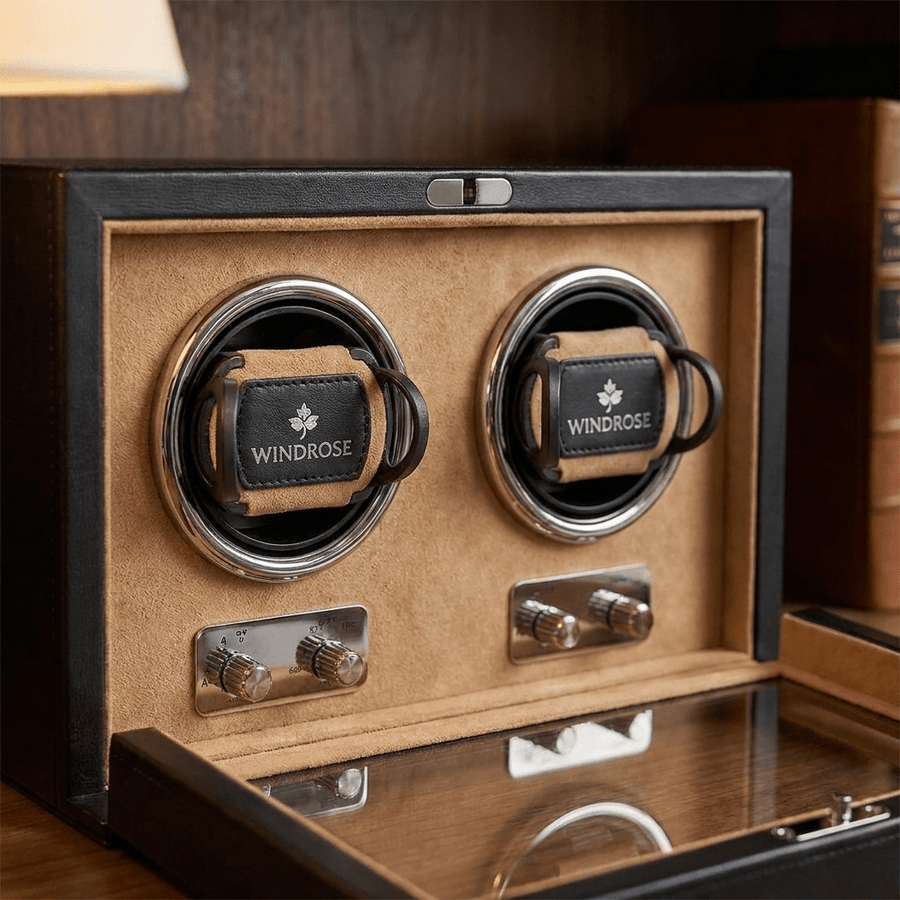 Windrose Ambiance 2 horloges Camel - detail winders