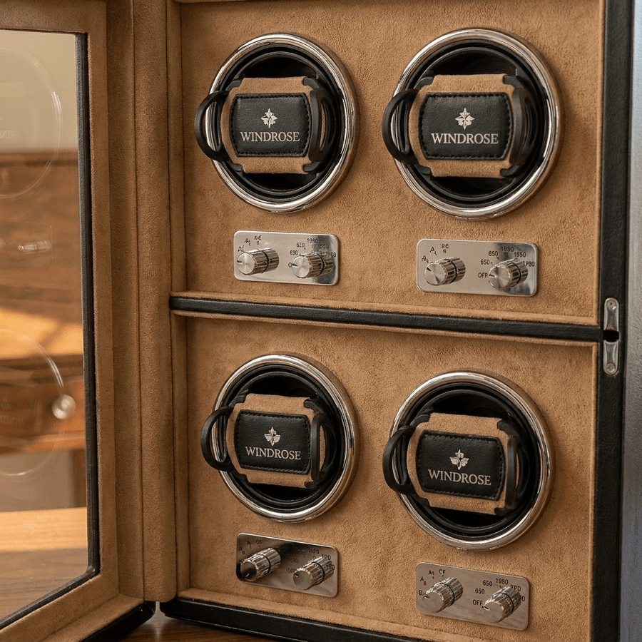 Windrose Ambiance 4 horloges Camel - detail winders