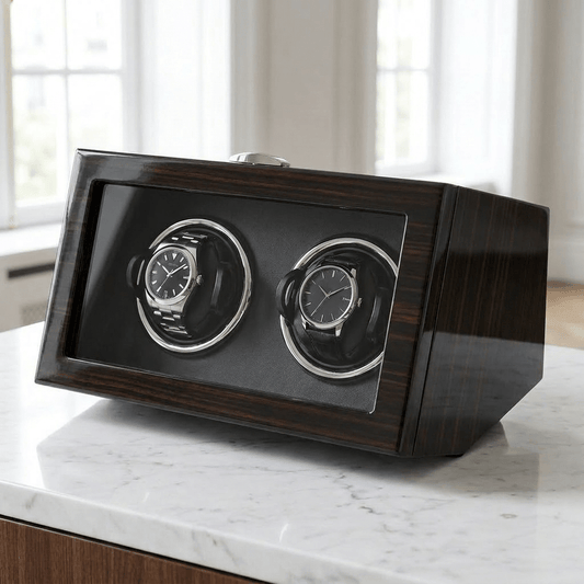 Watch Winder Ebony hout 2 Horloges Ashford & Rye