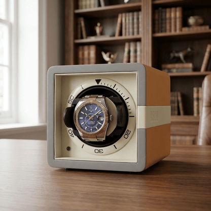 Leanschi watch winder leder 1 horloge - studeerkamer