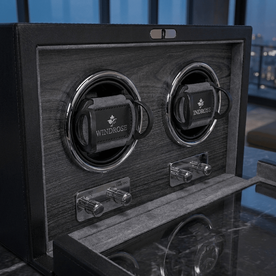 Windrose Ambiance 2 horloges Zwart - detail winders