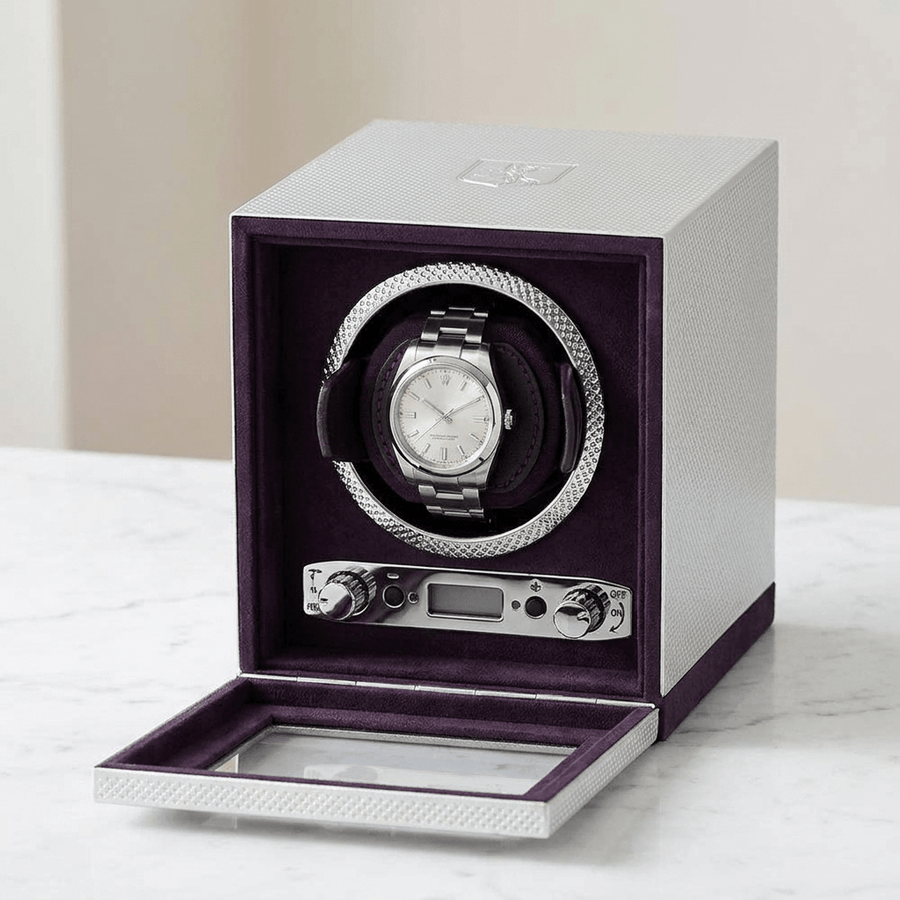 Wolf 1834 Silver watch winder 1 horloge - lifestyle wit marmer