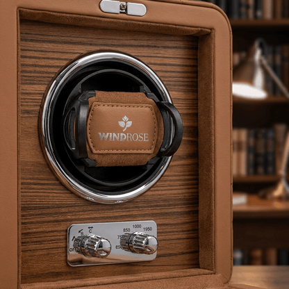 Windrose Noblesse 1 horloge Camel - detail winder
