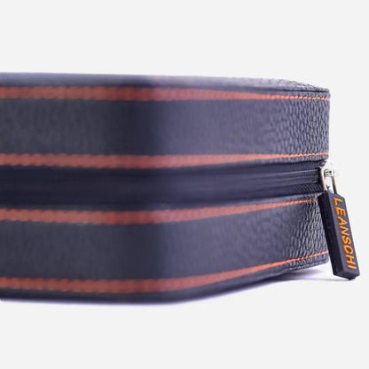 Horloge etui Zwart leder 4 Horloges Leanschi - Horlogedoos - Horlogerieshop.nl
