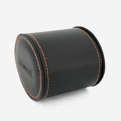 Horloge Pouch Zwart/Oranje leder Leanschi - Horlogedoos - Horlogerieshop.nl