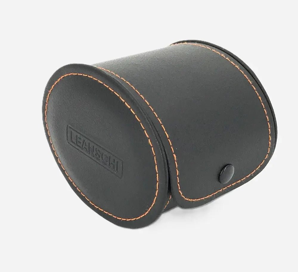 Horloge Pouch Zwart/Oranje leder Leanschi - Horlogedoos - Horlogerieshop.nl