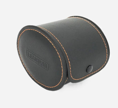 Horloge Pouch Zwart/Oranje leder Leanschi - Horlogedoos - Horlogerieshop.nl