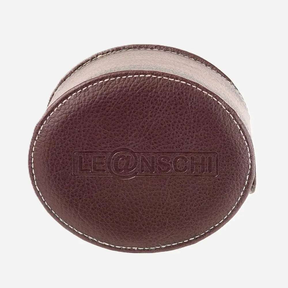 Horloge Pouch Donkerbruin leder Leanschi - Horlogedoos - Horlogerieshop.nl