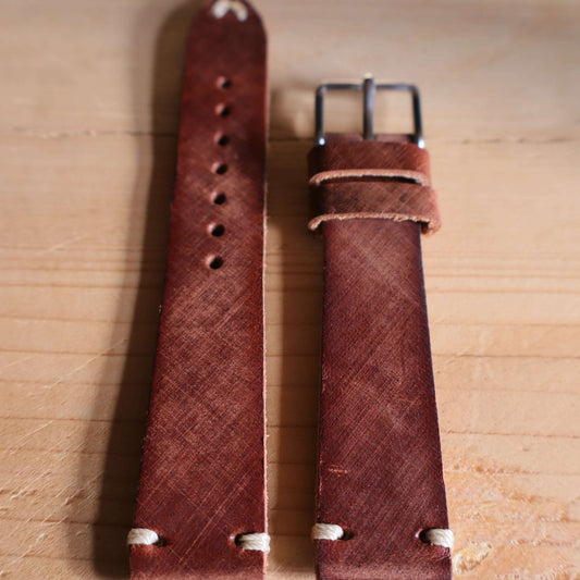 Horlogeband koeienleder Ashford & Rye - Horse Saddle Brown