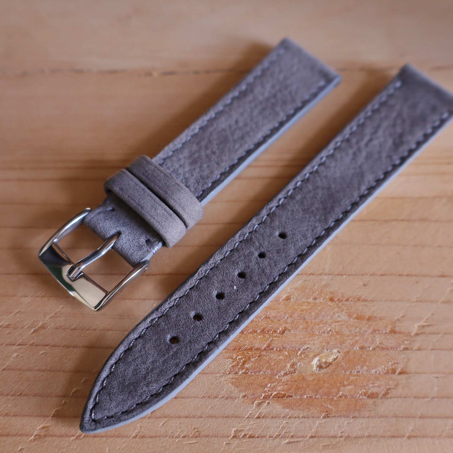 Horlogeband Nubuck stierenleder LIC Leather - Horlogerieshop.nl
