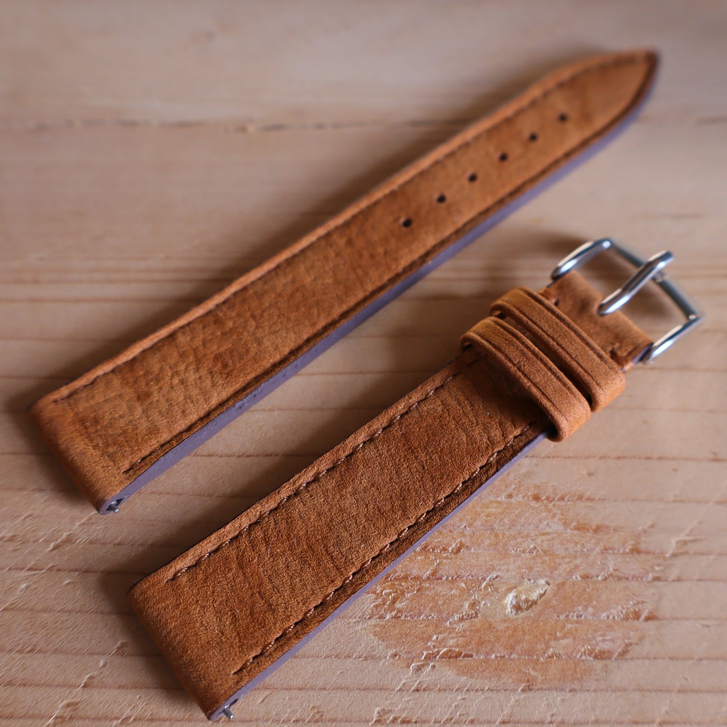 Horlogeband Nubuck stierenleder LIC Leather - Horlogerieshop.nl