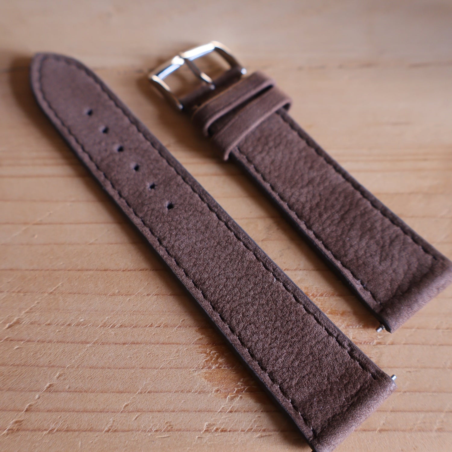 Horlogeband Nubuck stierenleder LIC Leather - Horlogerieshop.nl