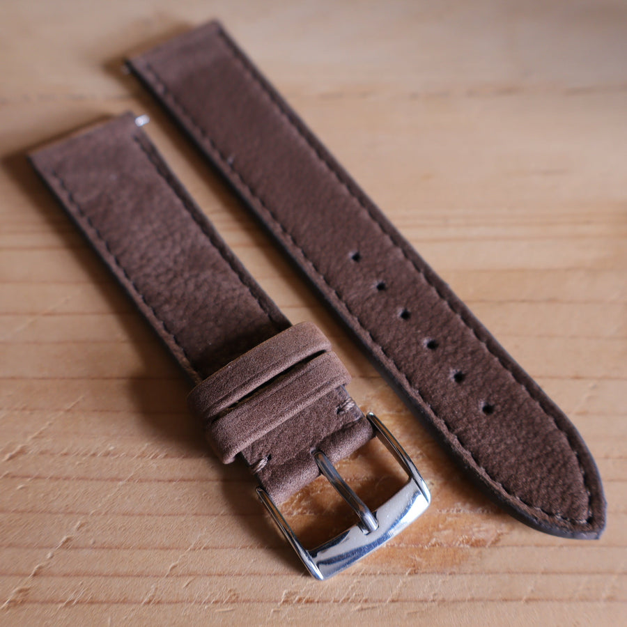 Horlogeband Nubuck stierenleder LIC Leather - Horlogerieshop.nl