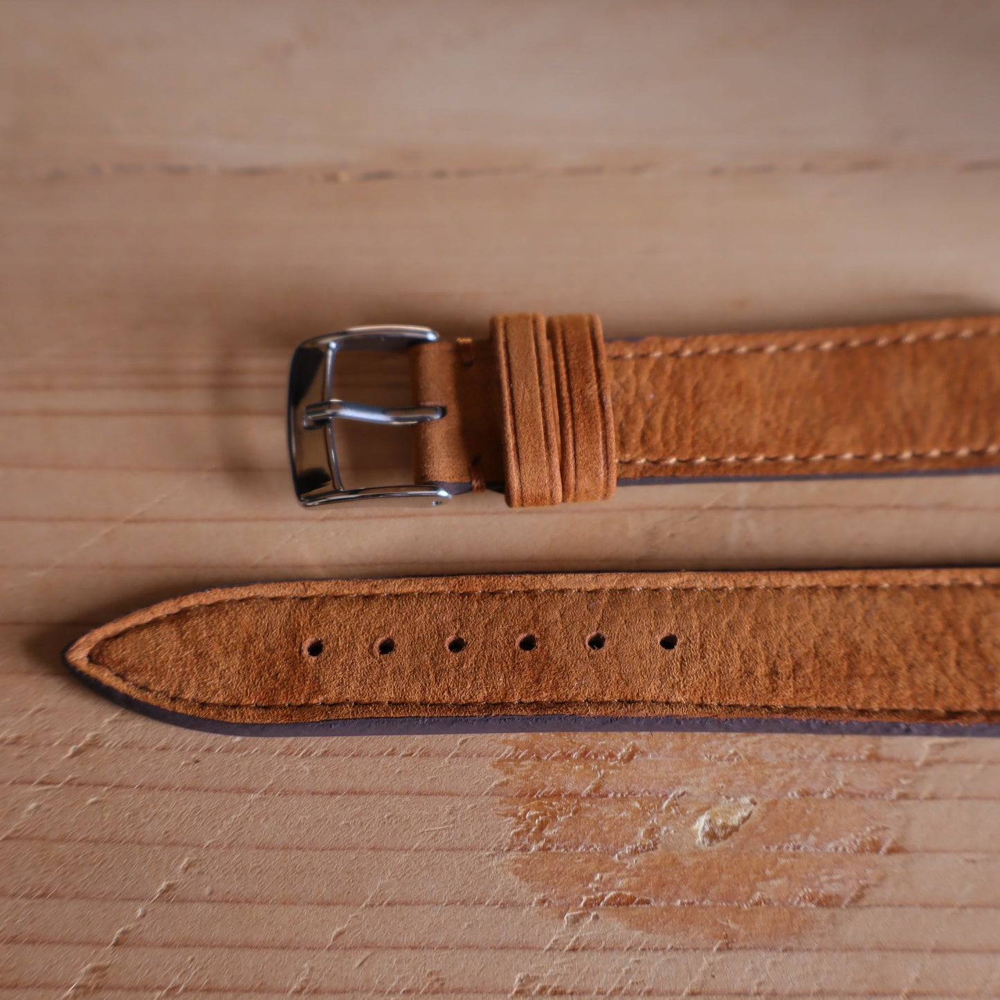 Horlogeband Nubuck stierenleder LIC Leather - Horlogerieshop.nl