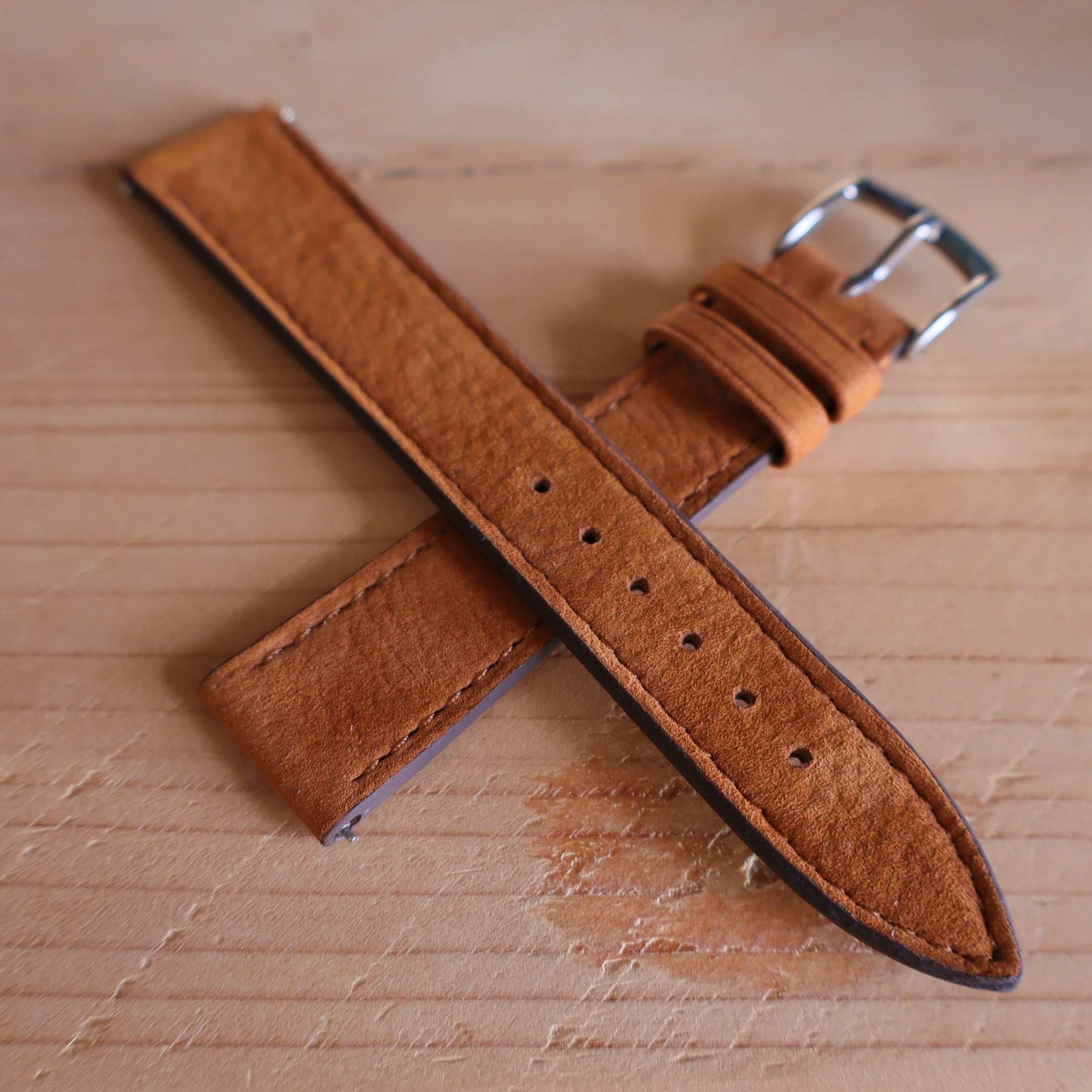 Horlogeband Nubuck stierenleder LIC Leather - Horlogerieshop.nl