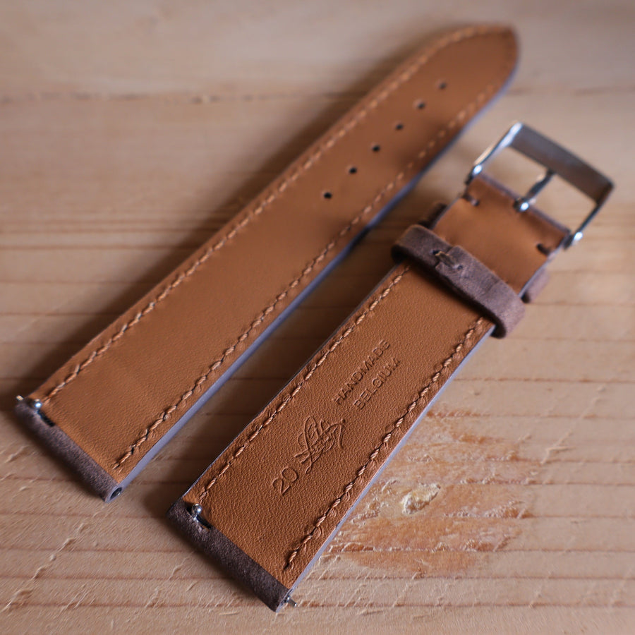 Horlogeband Nubuck stierenleder LIC Leather - Horlogerieshop.nl