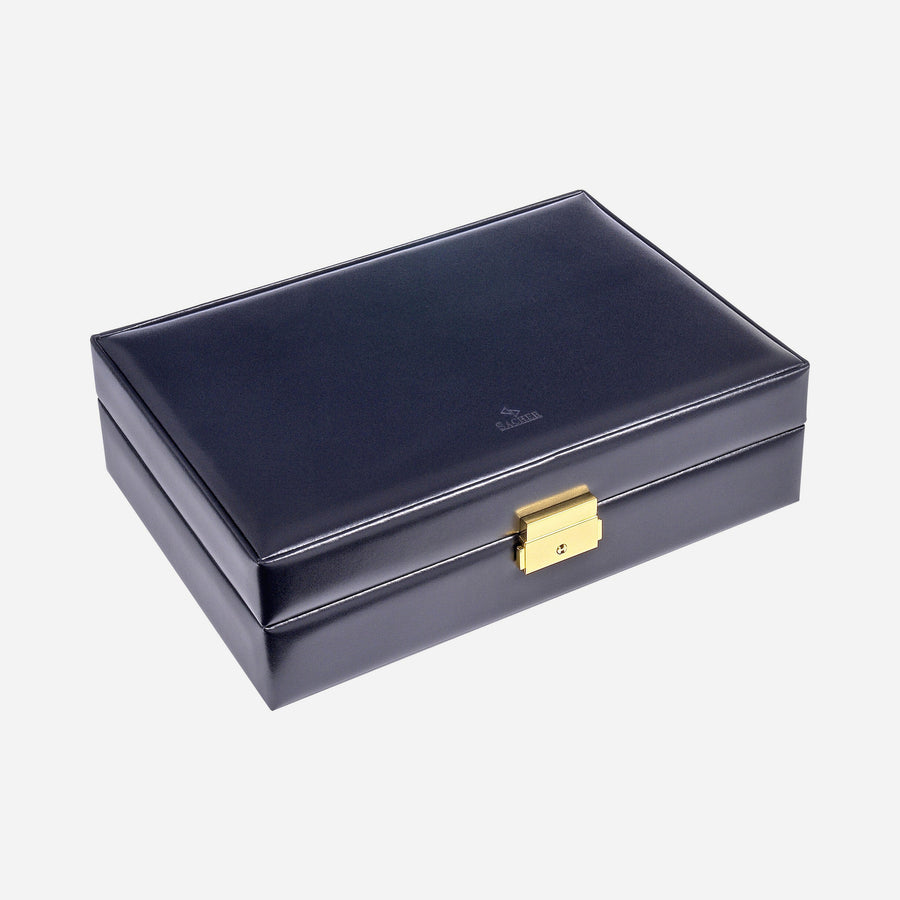 Horlogedoos Acuro 10 Horloges Sacher in navy, gesloten