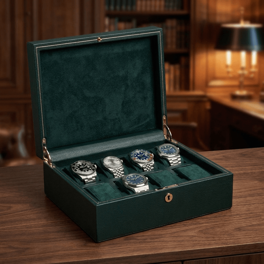 Horlogedoos British Racing 8 horloges Wolf 1834