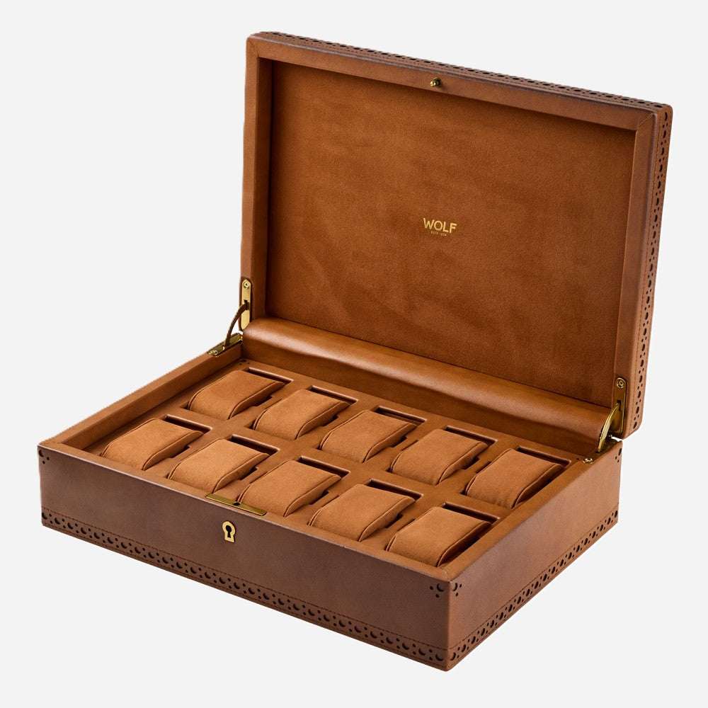 Horlogedoos Brogue 10 Horloges Wolf 1834 - Horlogerieshop.nl
