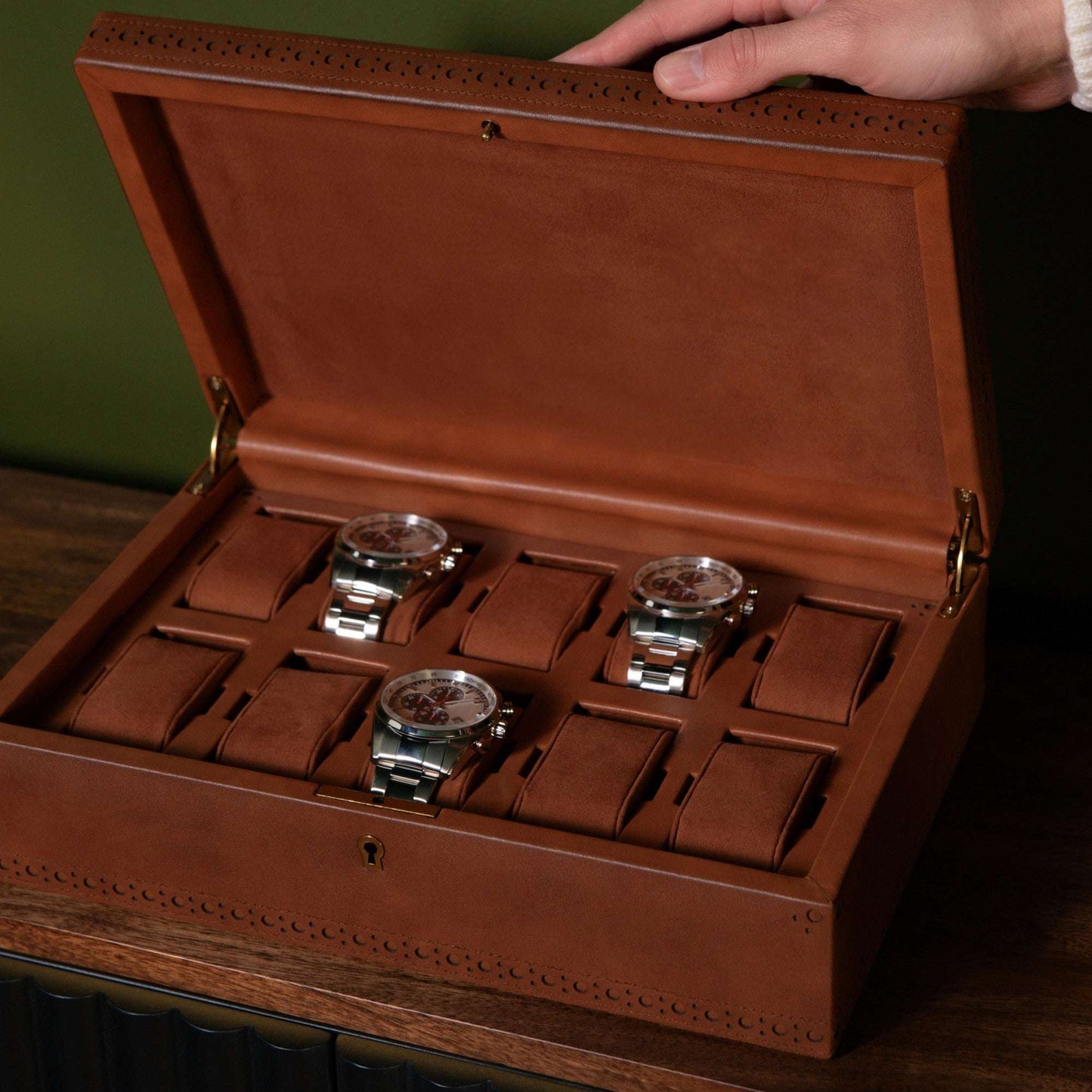 Horlogedoos Brogue 10 Horloges Wolf 1834 - Horlogerieshop.nl