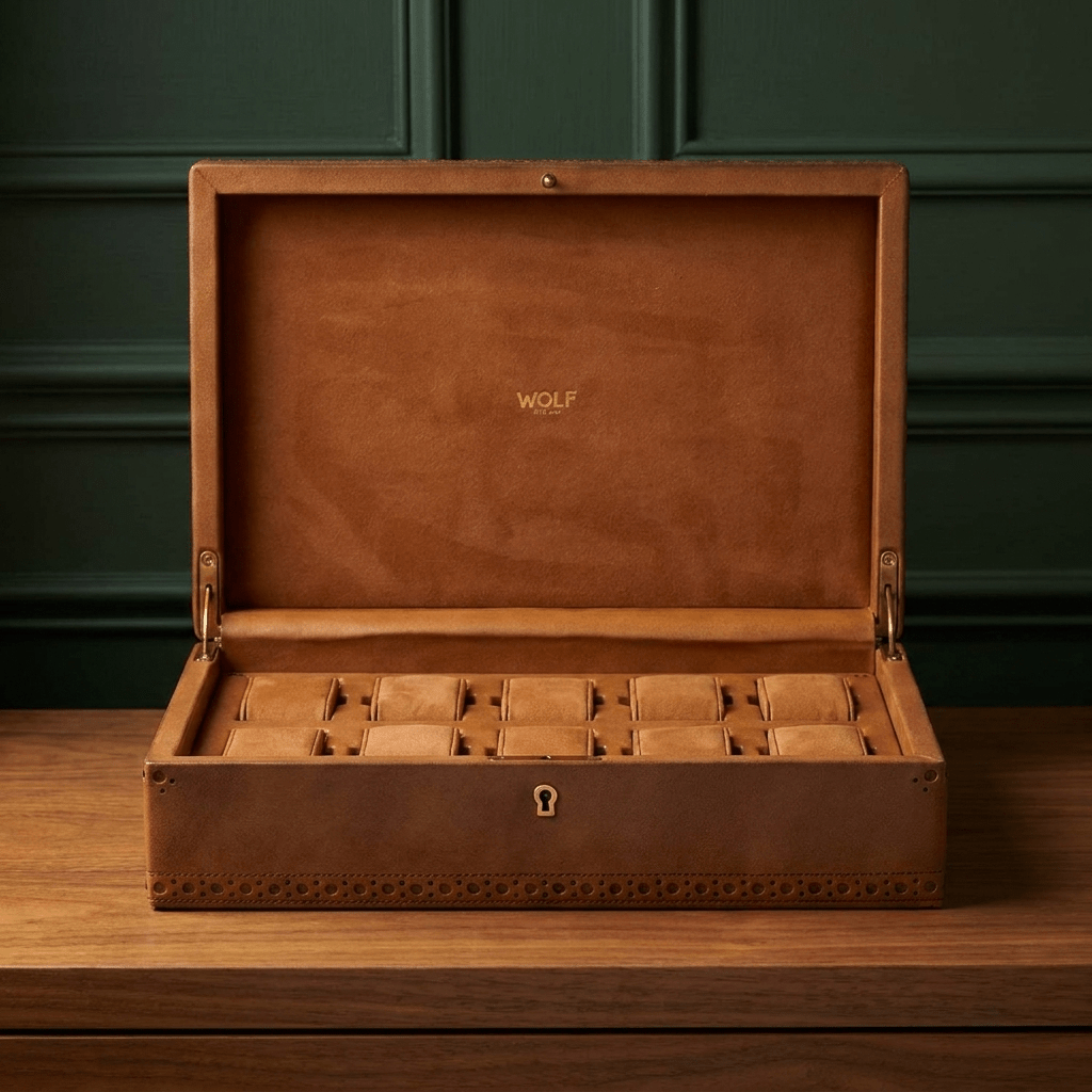 Wolf 1834 Brogue horlogedoos 10 horloges - interieur