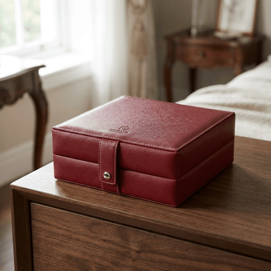 Modalo Gallante horlogedoos 6 horloges Bordeaux rood gesloten