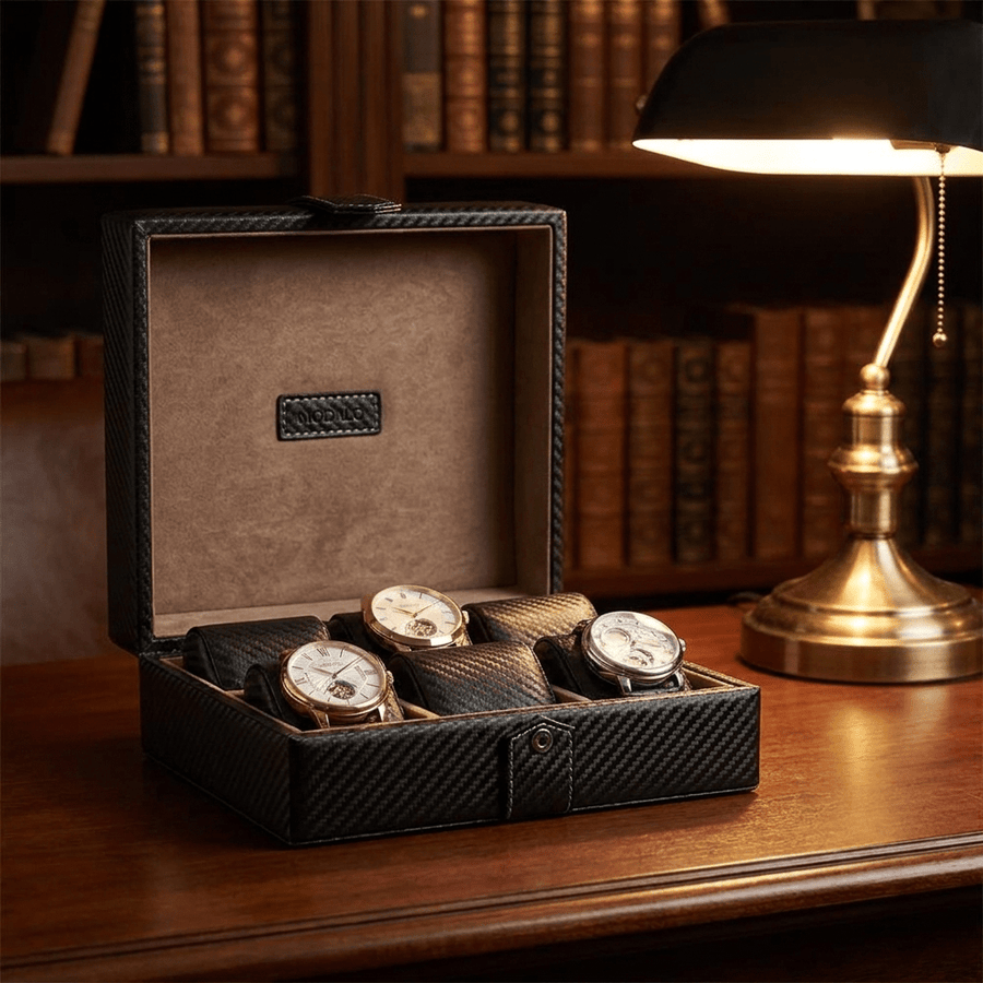 Modalo Gallante horlogedoos 6 horloges Carbon open-met-horloges