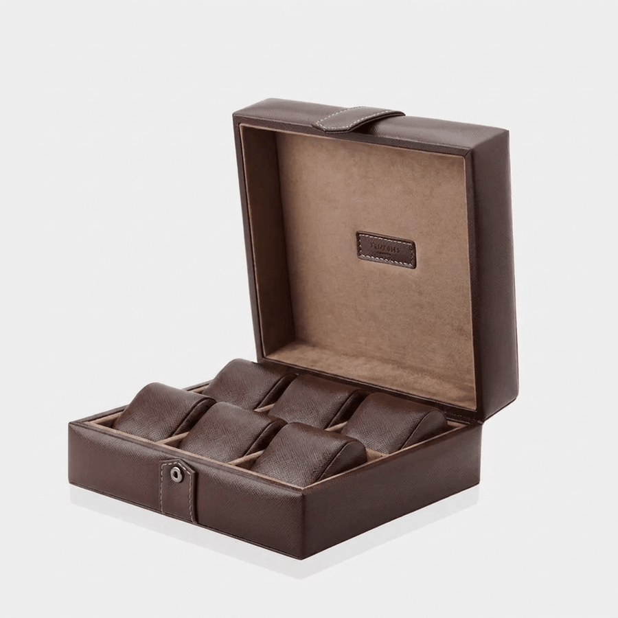 Modalo Gallante horlogedoos 6 horloges Dark Brown interieur