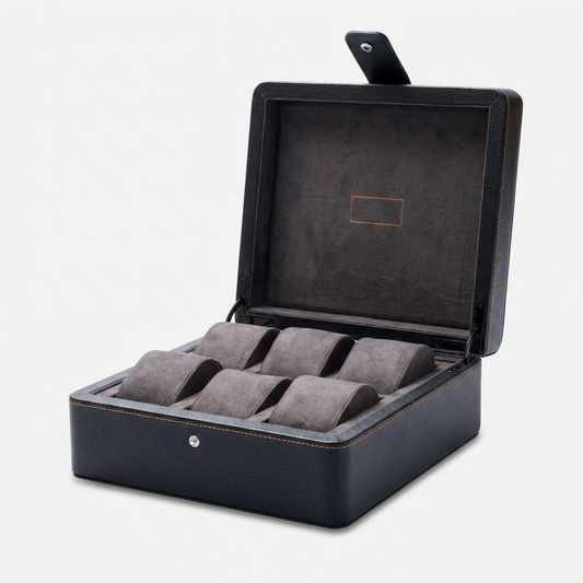 Leanschi horlogedoos leder velours 6 horloges WBLE-0010 - hoofdfoto
