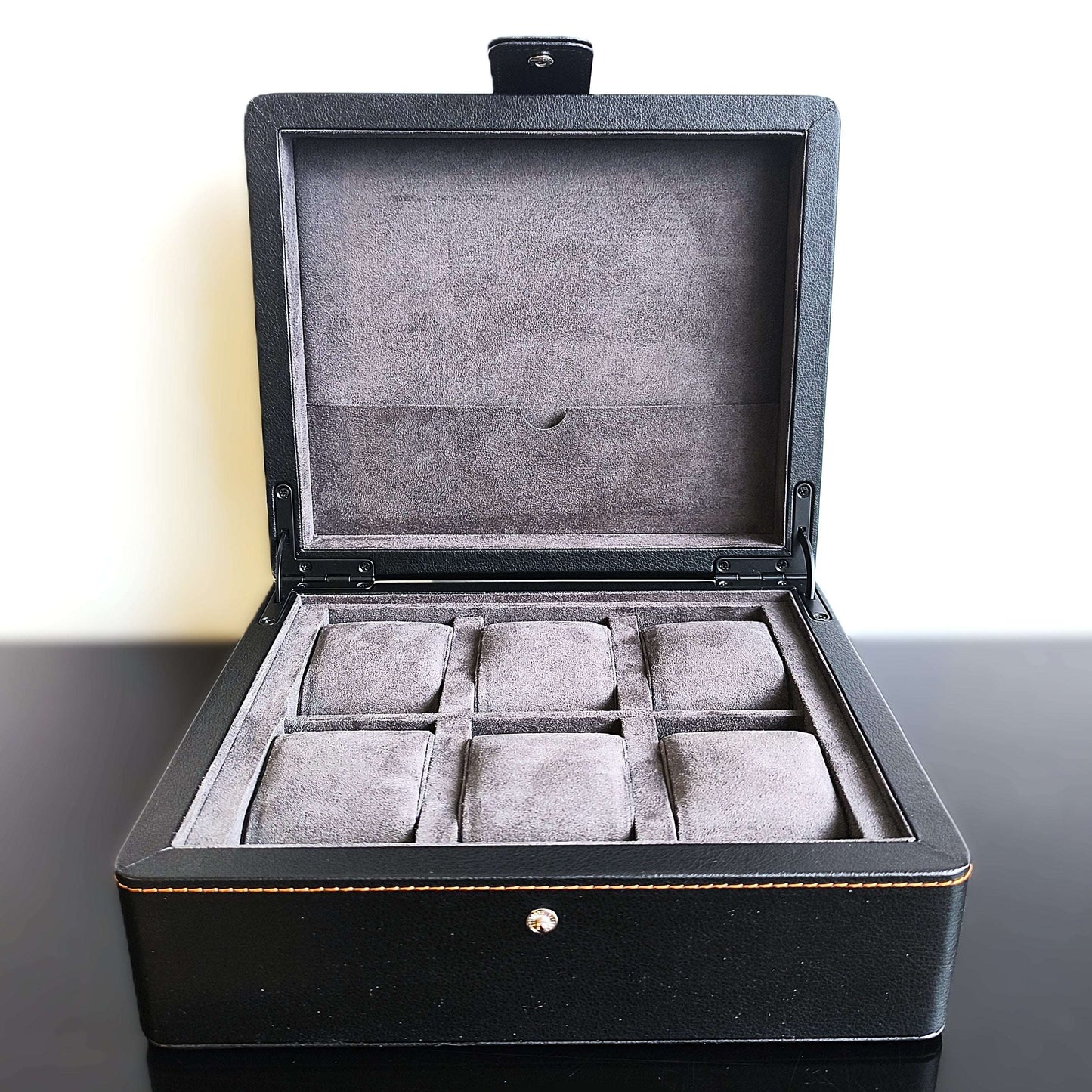 Horlogedoos leder/velours 6 Horloges Leanschi