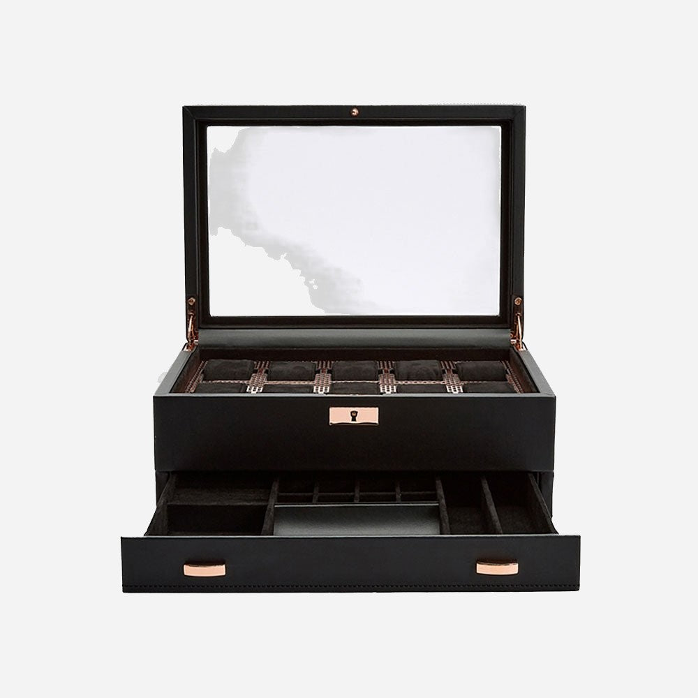 Horlogedoos met lade Axis 10 horloges Wolf 1834 - Horlogerieshop.nl
