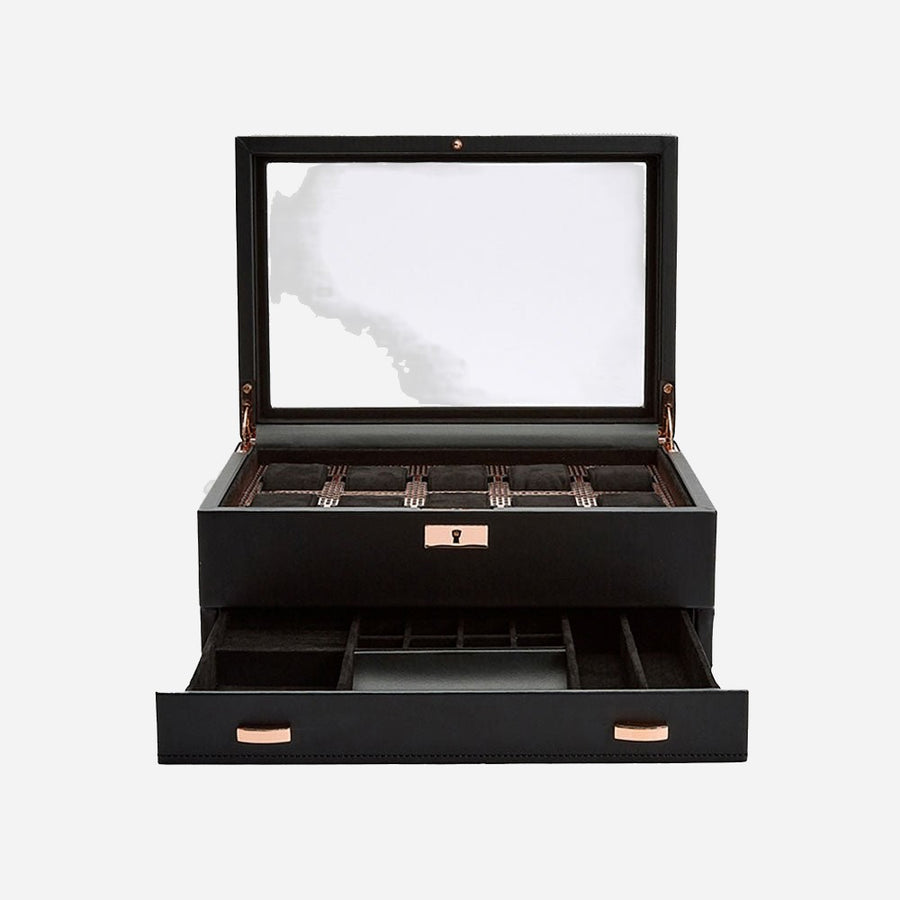 Horlogedoos met lade Axis 10 horloges Wolf 1834 - Horlogerieshop.nl