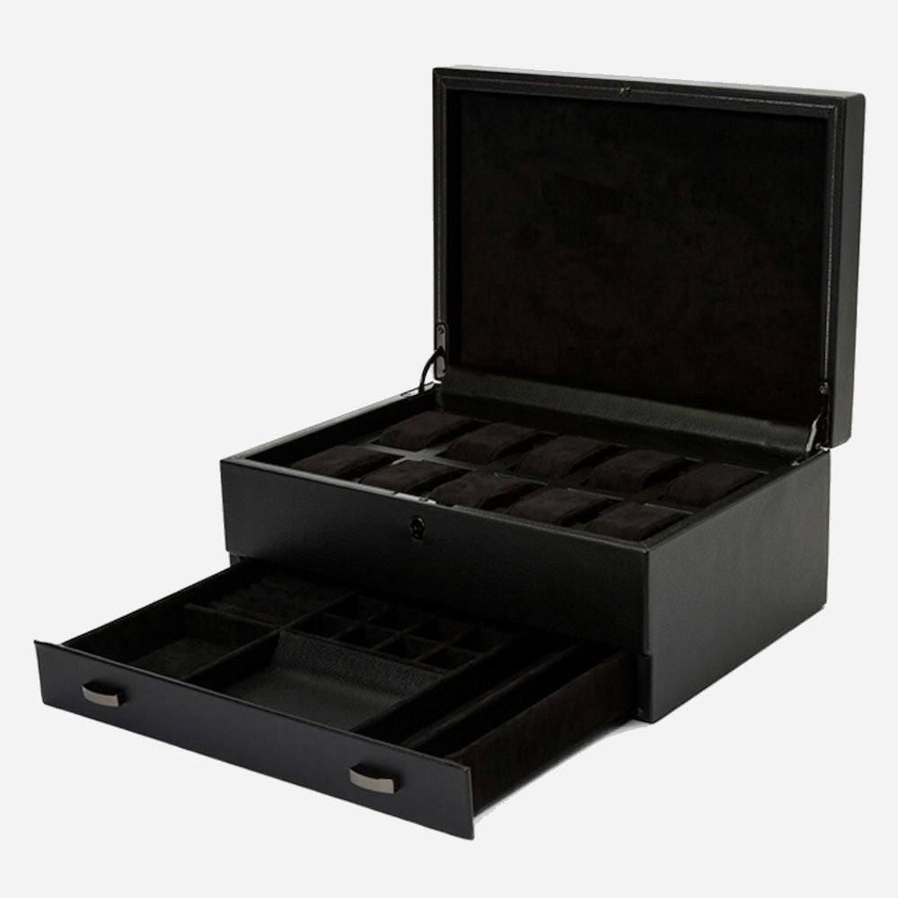 Horlogedoos met lade British Racing 10 horloges Wolf 1834 - Horlogerieshop.nl