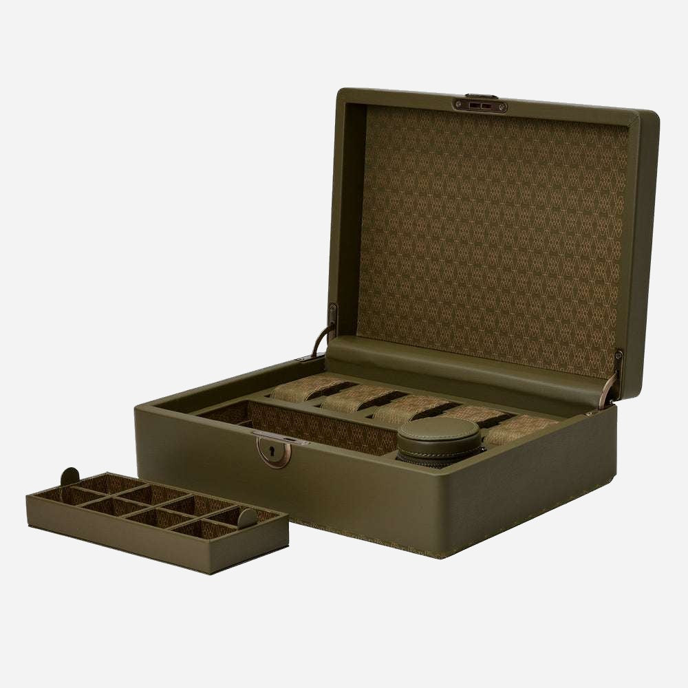 Horlogedoos met lade Earth 5 horloges Wolf 1834 - Horlogerieshop.nl