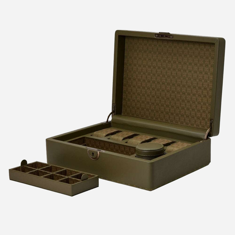 Horlogedoos met lade Earth 5 horloges Wolf 1834 - Horlogerieshop.nl