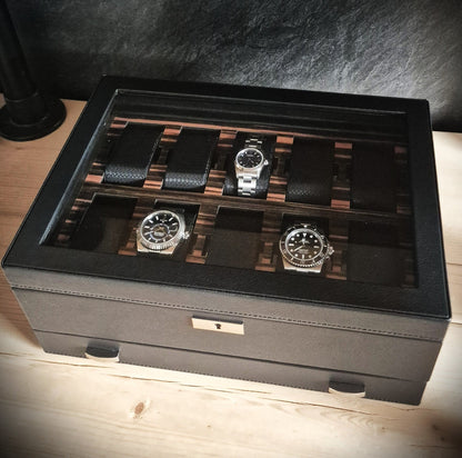 Horlogedoos met lade Roadster 10 horloges Wolf 1834 - Horlogerieshop.nl