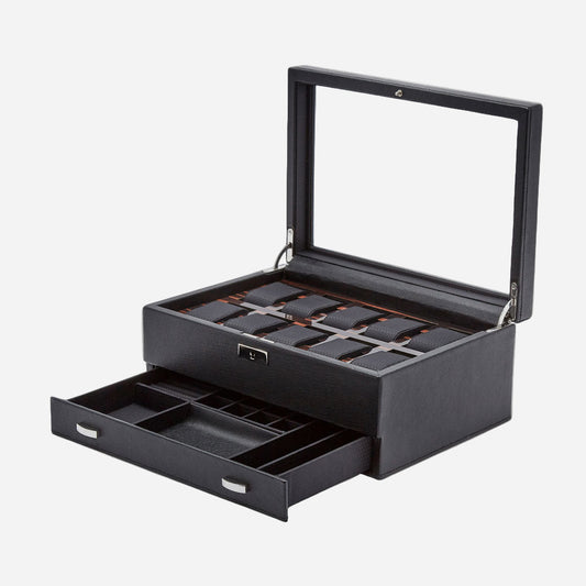 Horlogedoos met lade Roadster 10 horloges Wolf 1834 - Horlogerieshop.nl