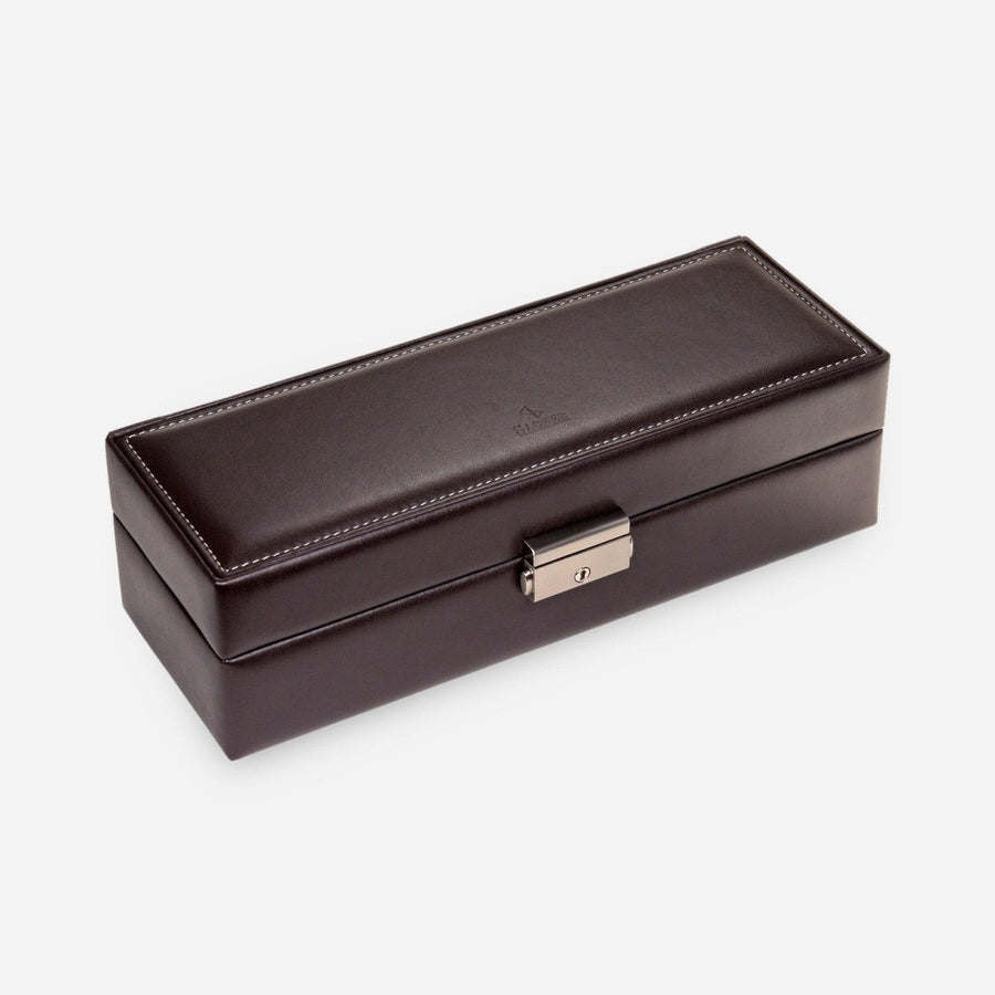 Sacher horlogedoos New Classic 6 Horloges, mokka, gesloten